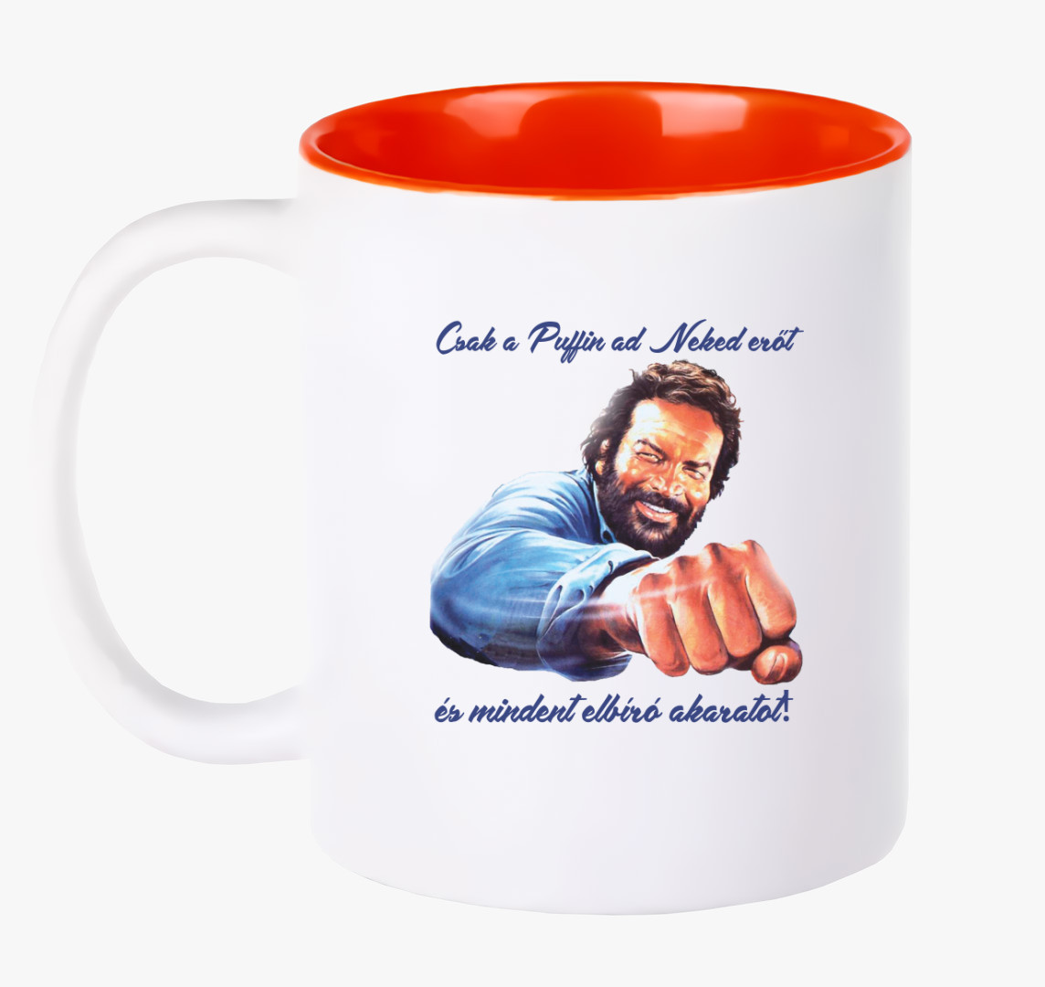 Bud Spencer puffin ököl bögre — Piros