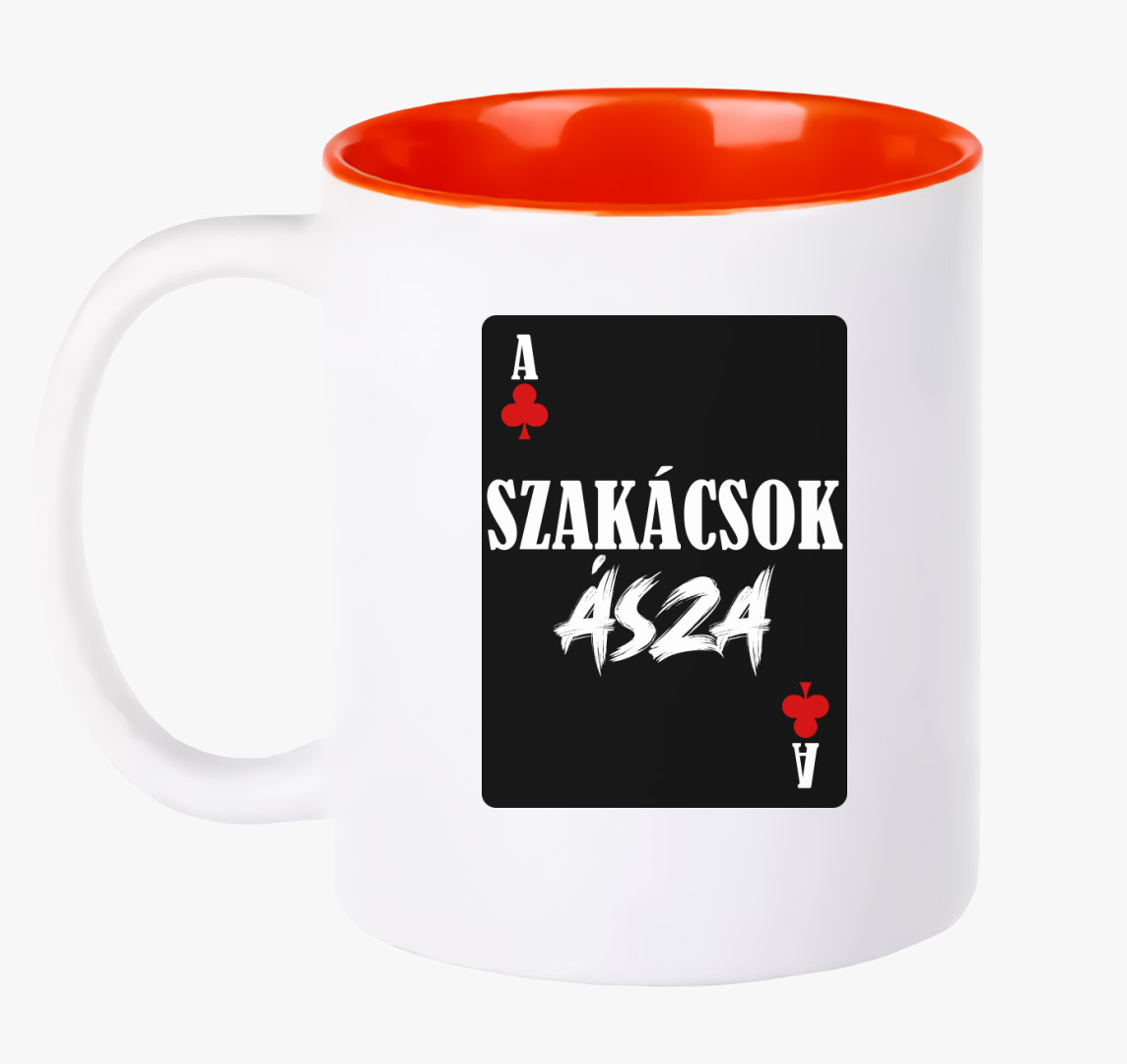 Szakácsok ásza kártyás feliratos bögre — Piros