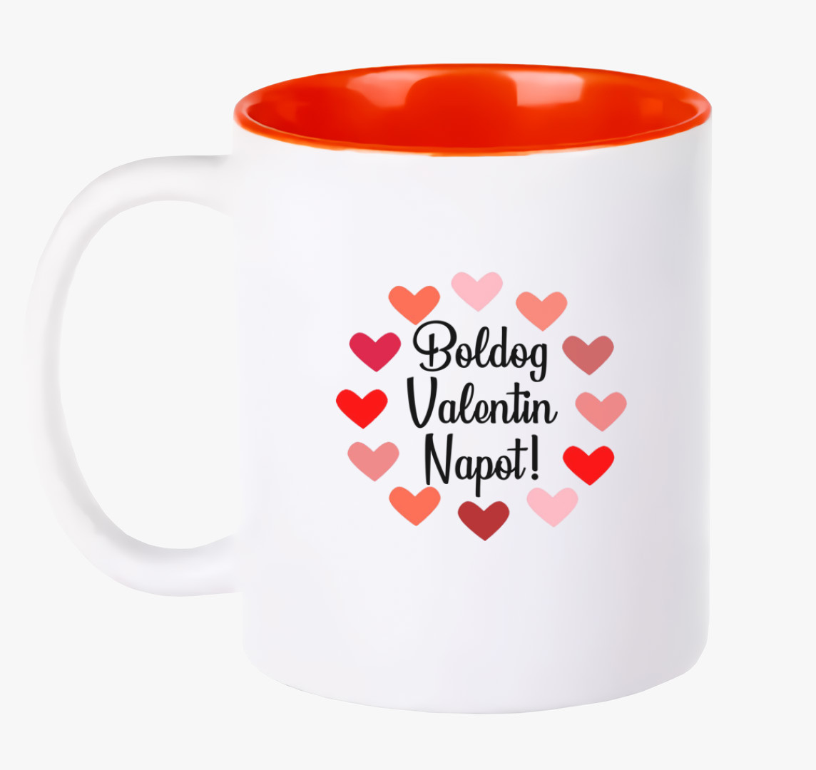 Boldog Valentin Napot bögre — Piros