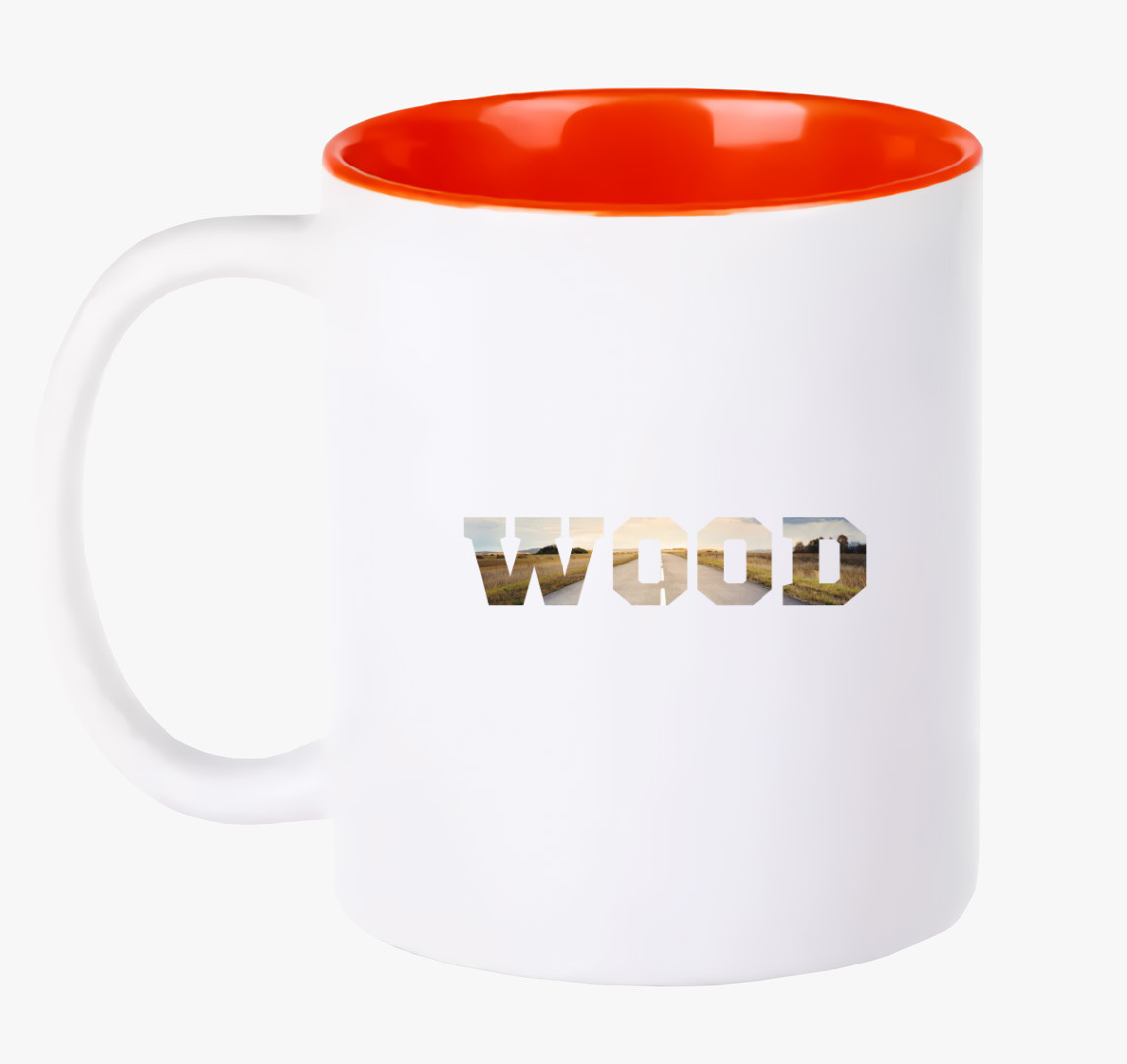 Wood feiratos bögre — Piros