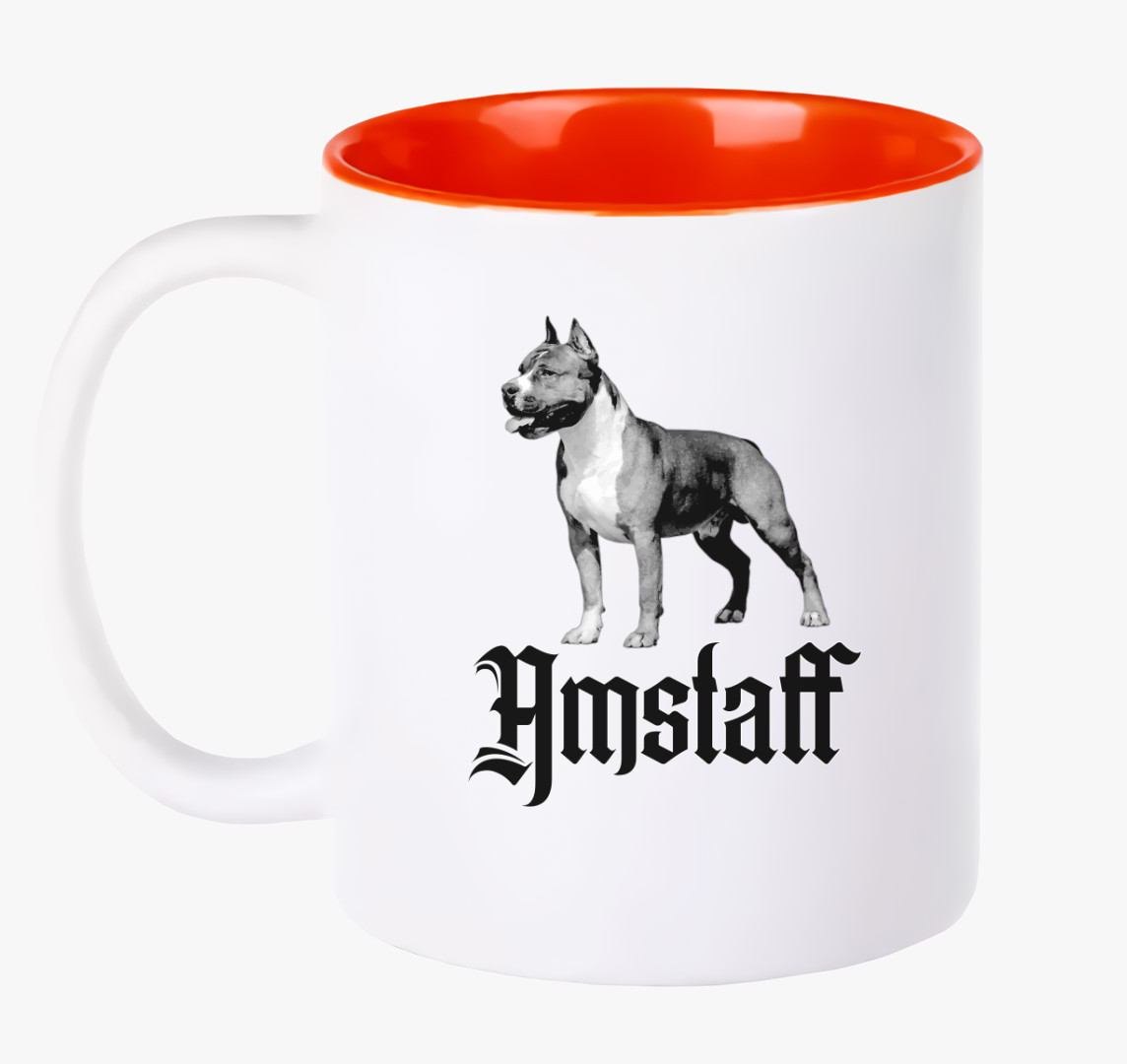 Amstaff kutya bögre — Piros