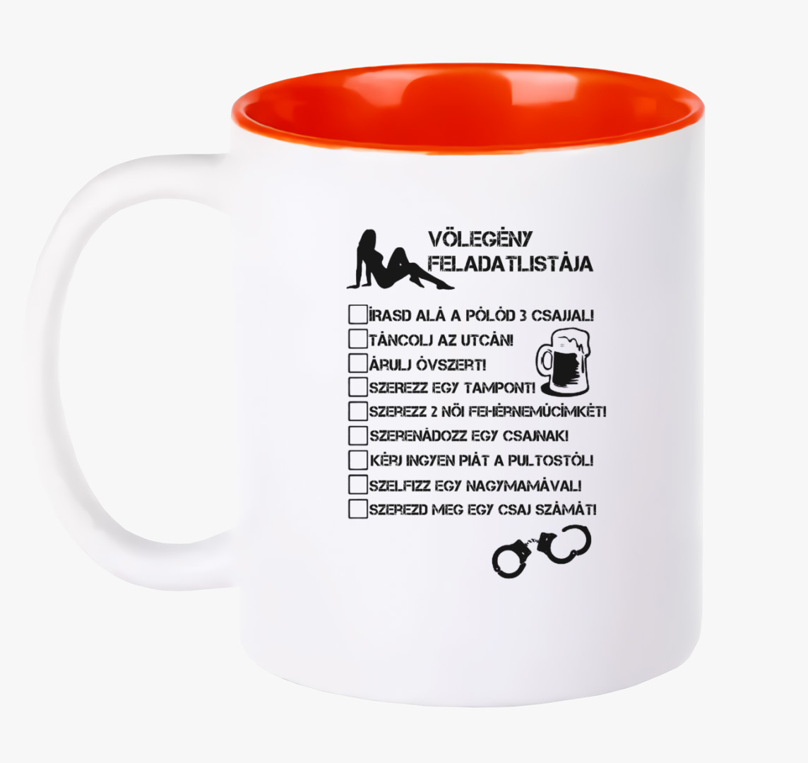 Vőlegény feladatlistája bögre — Piros