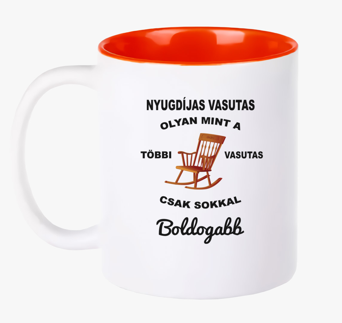 Nyugdíjas vasutas bögre — Piros