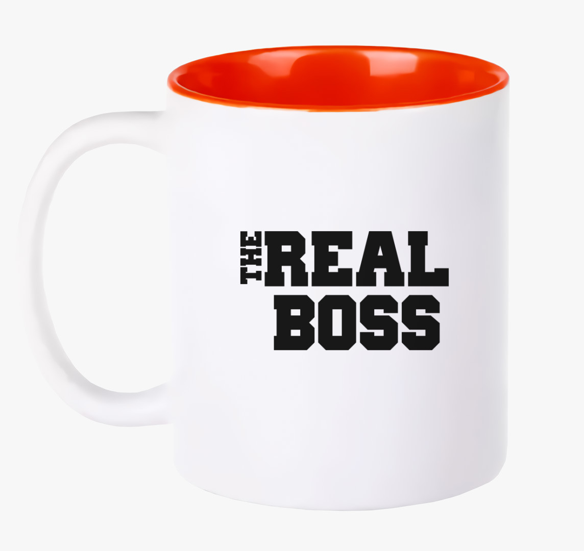 Az igazi főnök - The real boss bögre — Piros