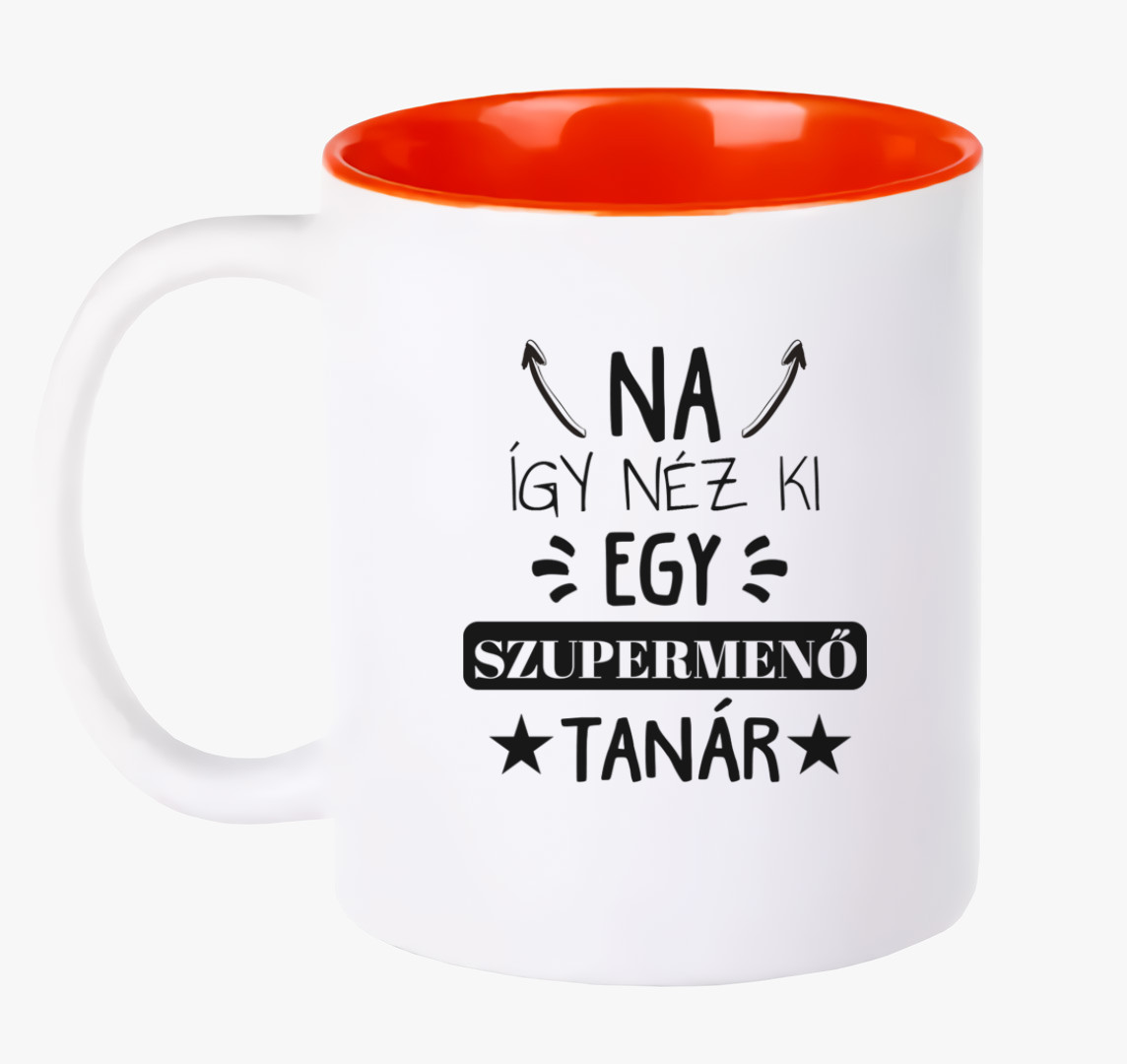 Szupermenő tanár bögre — Piros