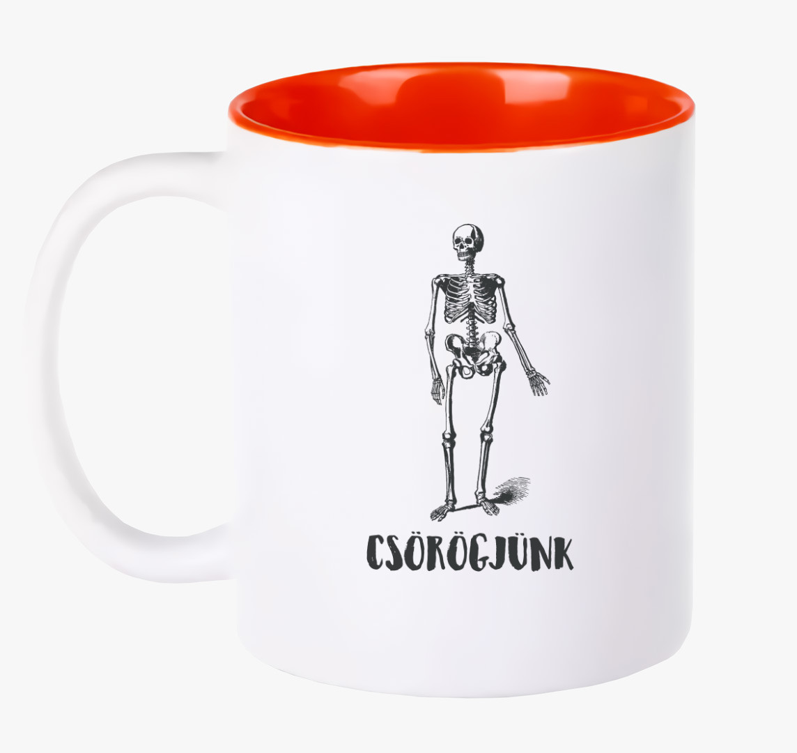 Csörögjünk csontváz bögre — Piros