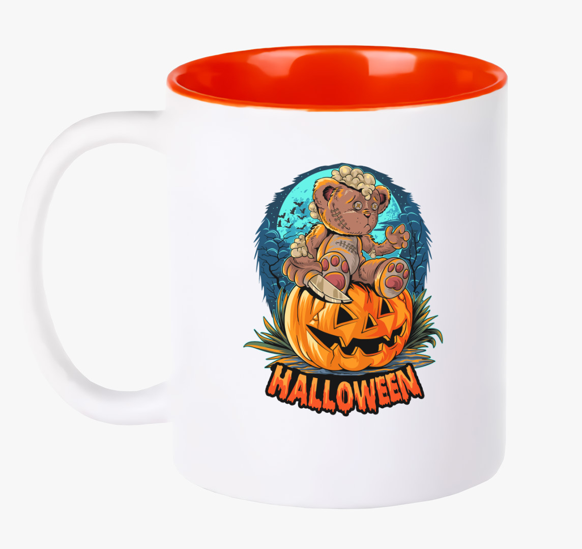 Teddy macis halloweeni bögre — Piros