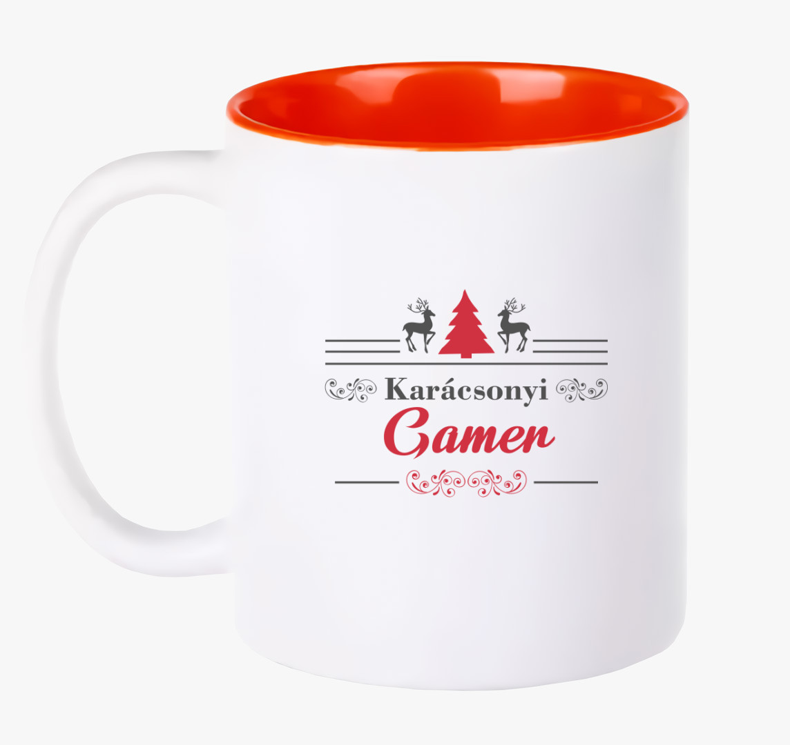 Karácsonyi gamer bögre — Piros