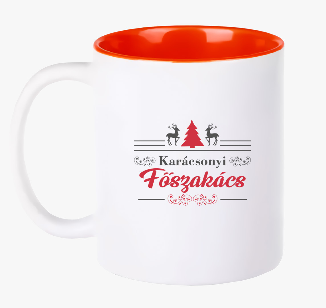 Karácsonyi főszakács bögre — Piros