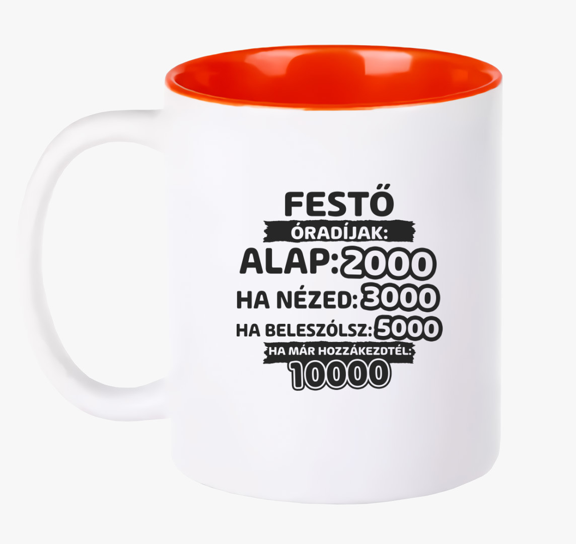 Festő óradíjak munka bögre — Piros