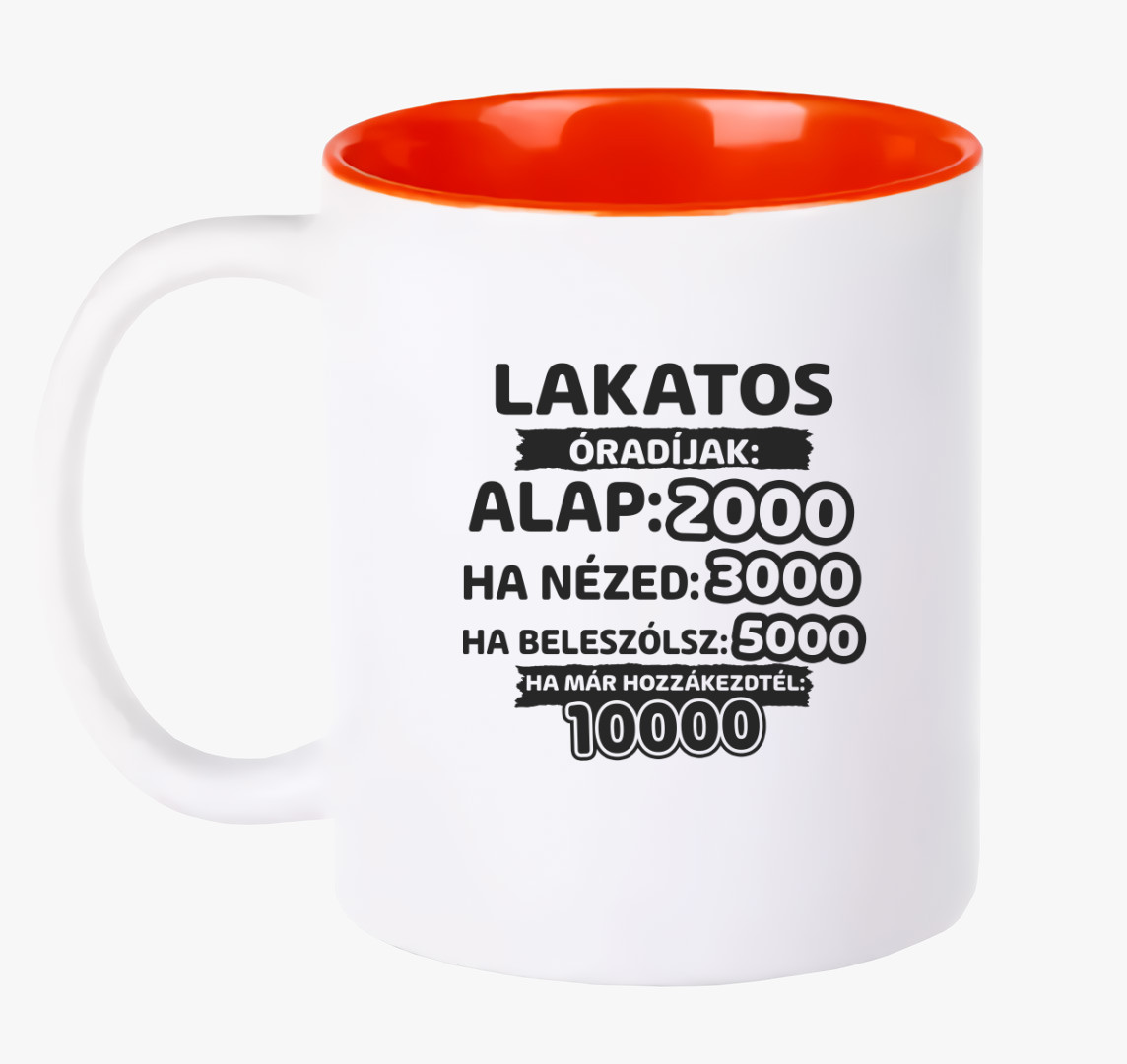 Lakatos óradíjak munka bögre — Piros