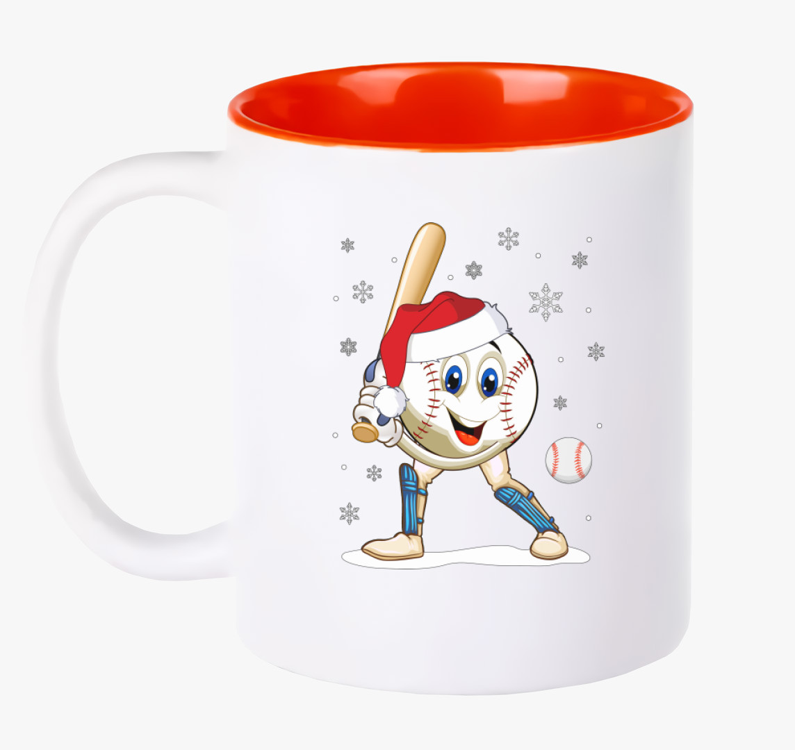 Karácsonyi baseball labda bögre — Piros