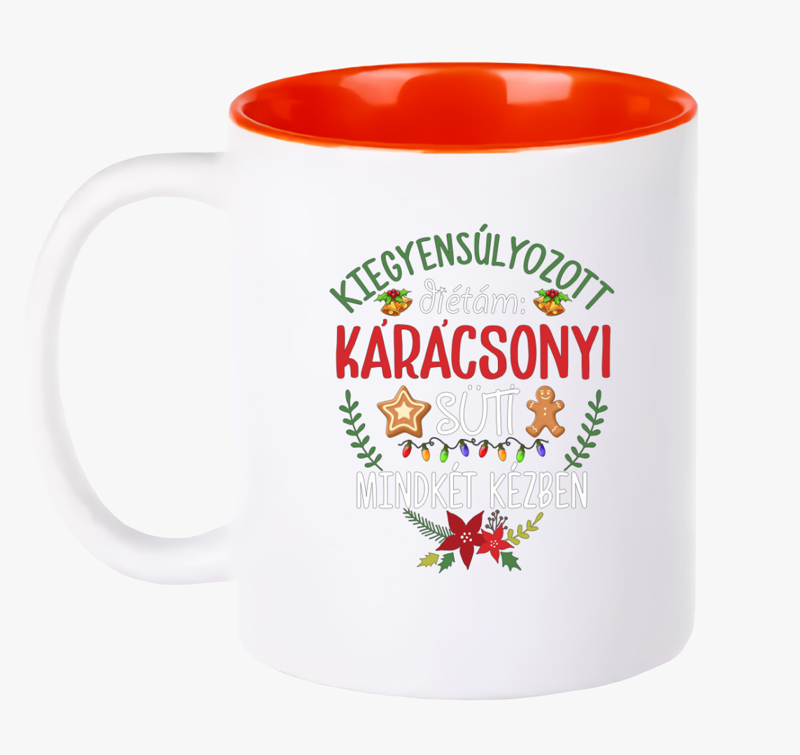 Karácsonyi diétázós bögre — Piros