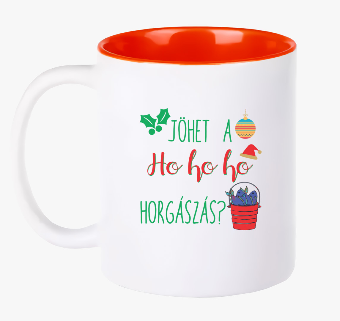 Jöhet a ho ho ho horgászás bögre — Piros