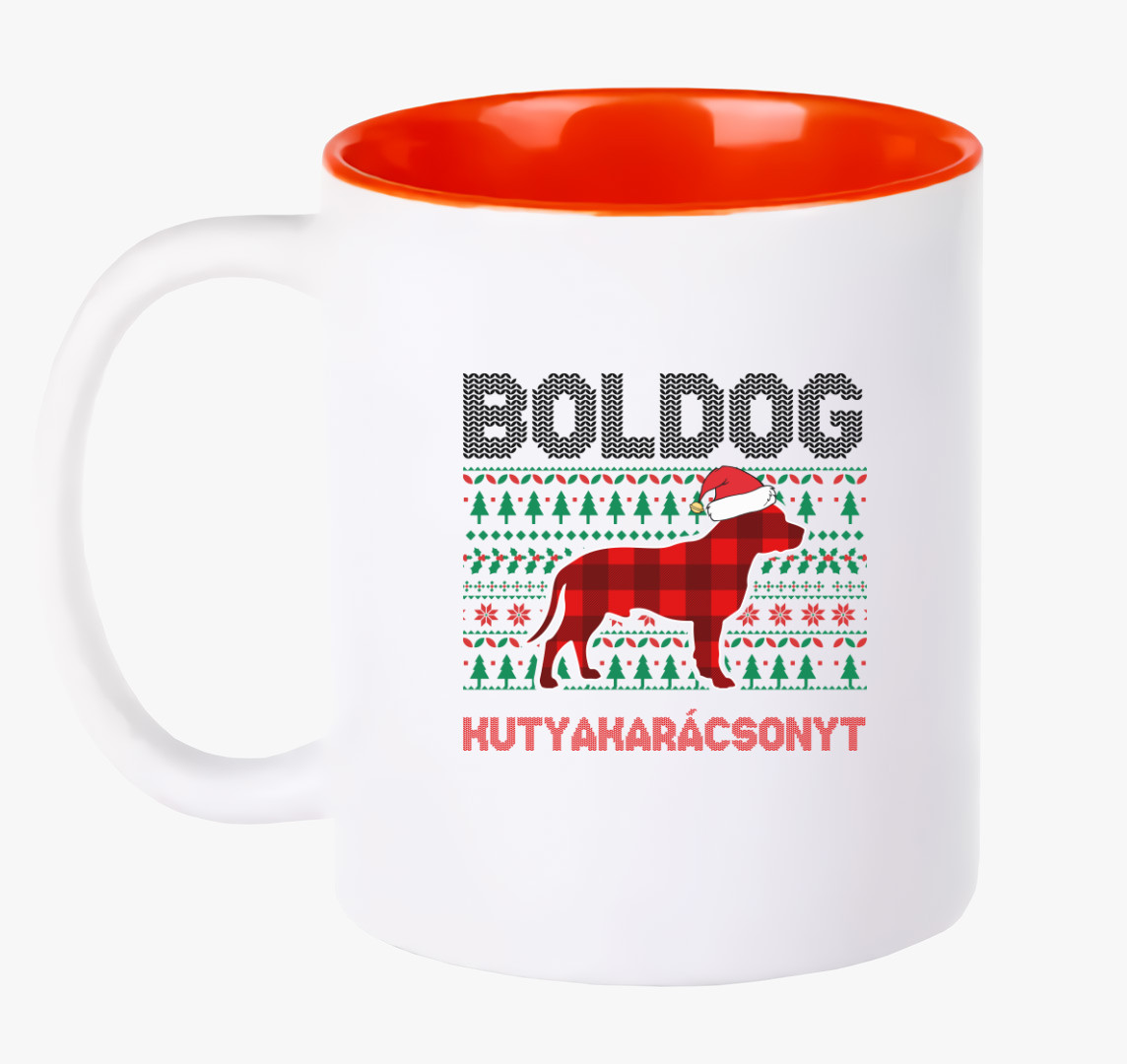 Boldog kutyakarácsonyt bögre — Piros