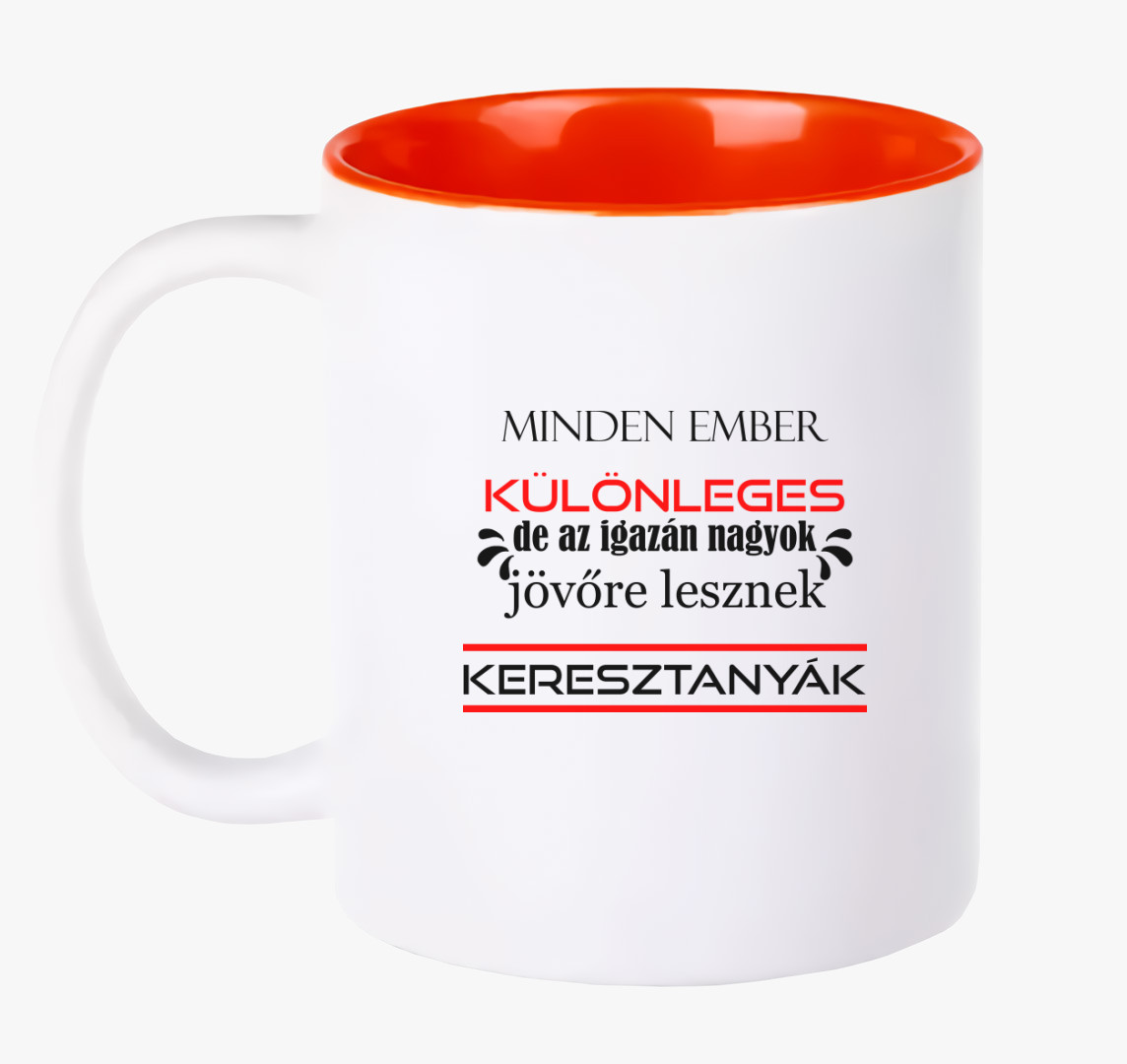 Különleges Keresztanyák bögre — Piros