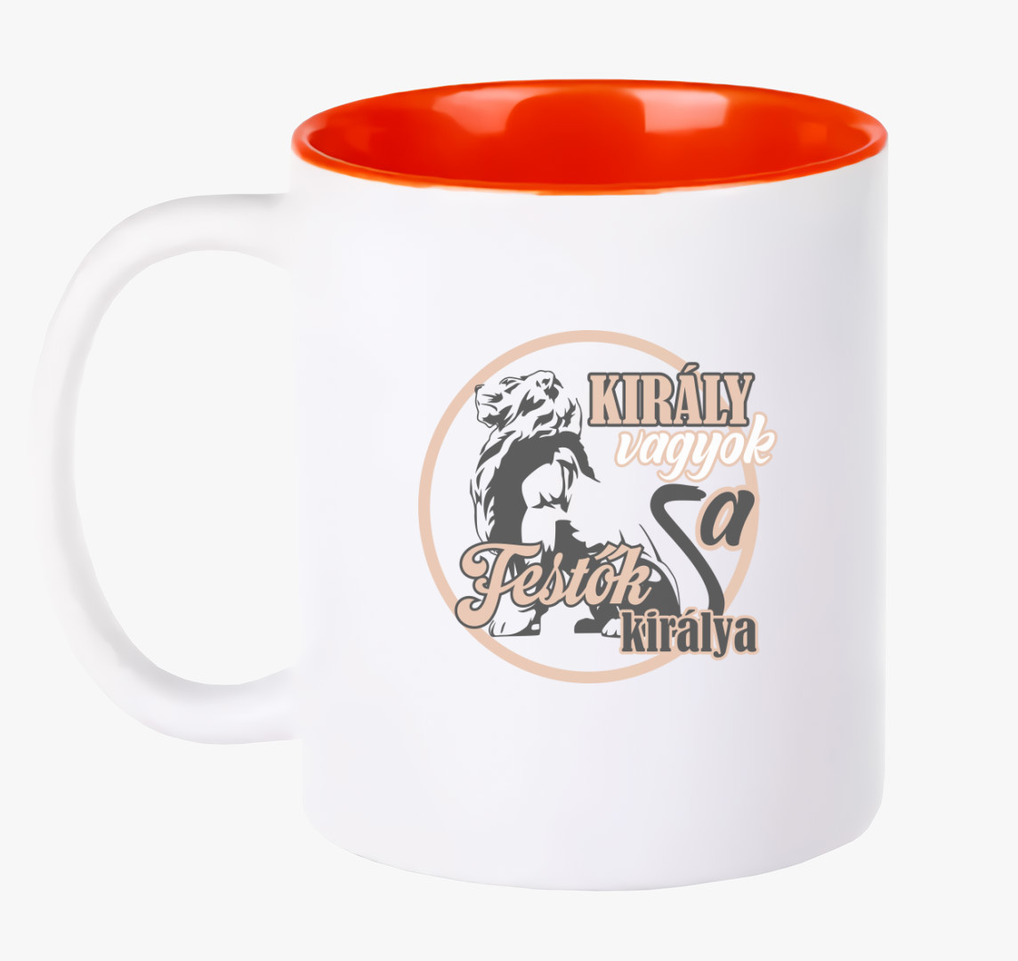 Király vagyok festő bögre — Piros