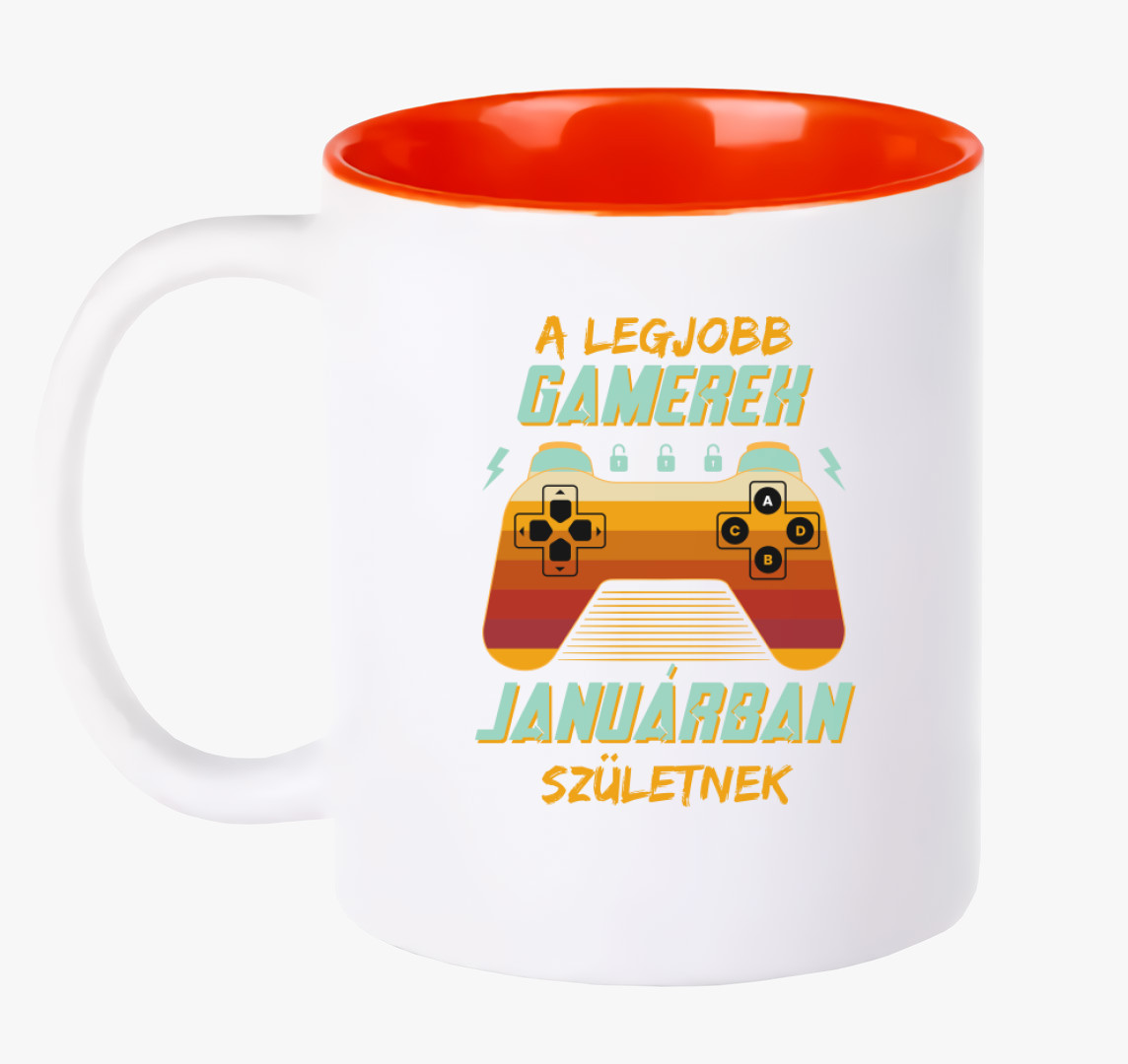 A legjobb gamerek januárban születnek bögre — Piros