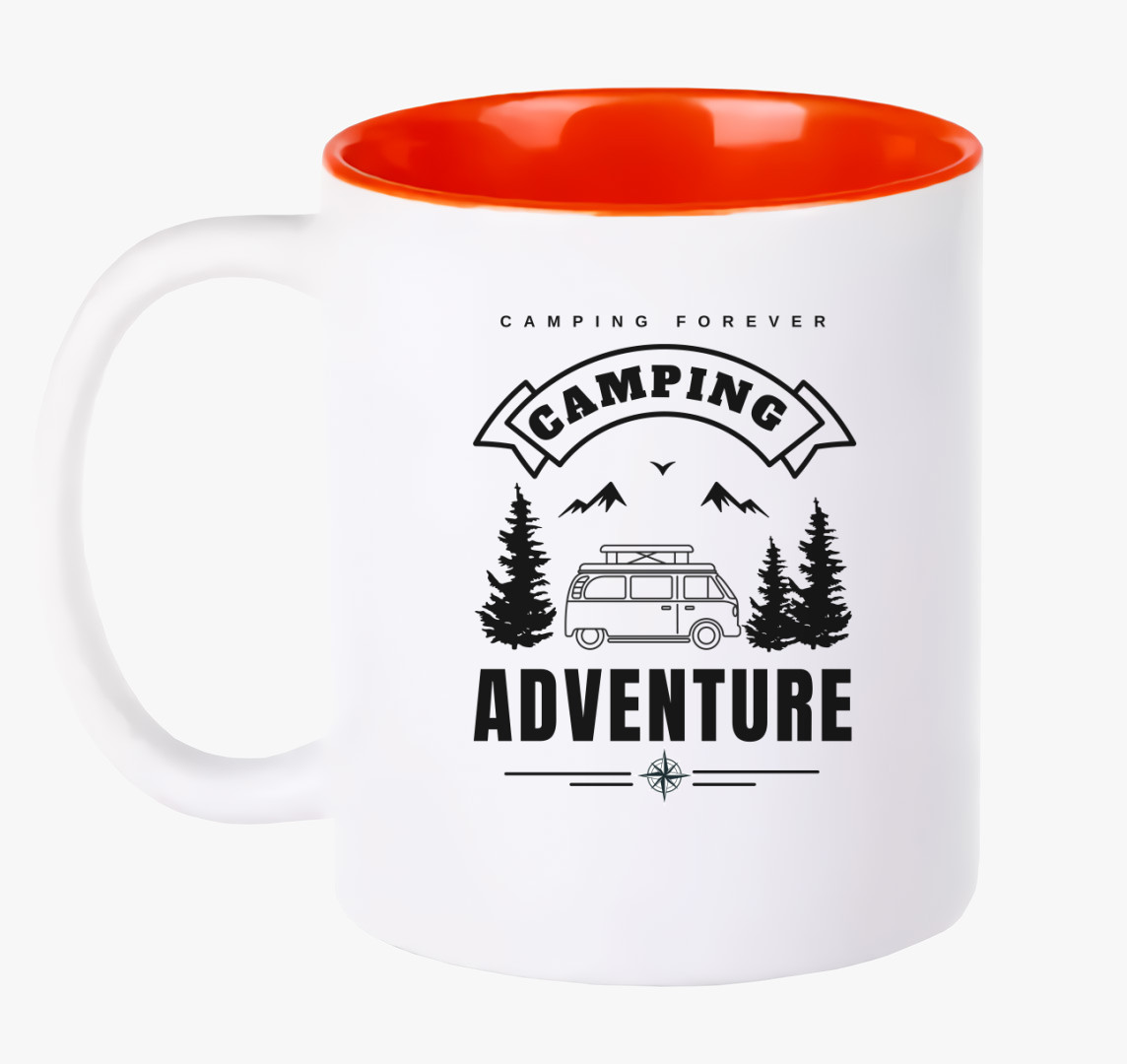 Campervan camping adventure bögre — Piros