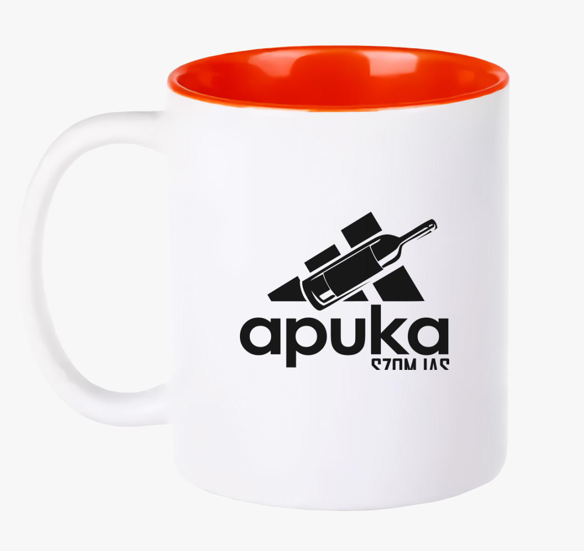 Apuka ivós márkás bögre — Piros