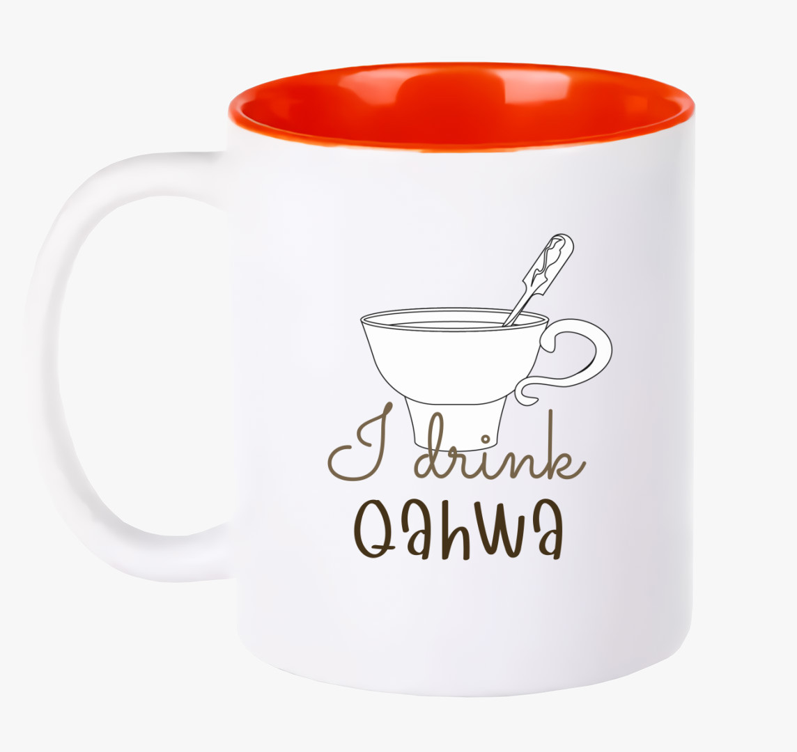 I drink Qahwa - török/arab kávé bögre — Piros