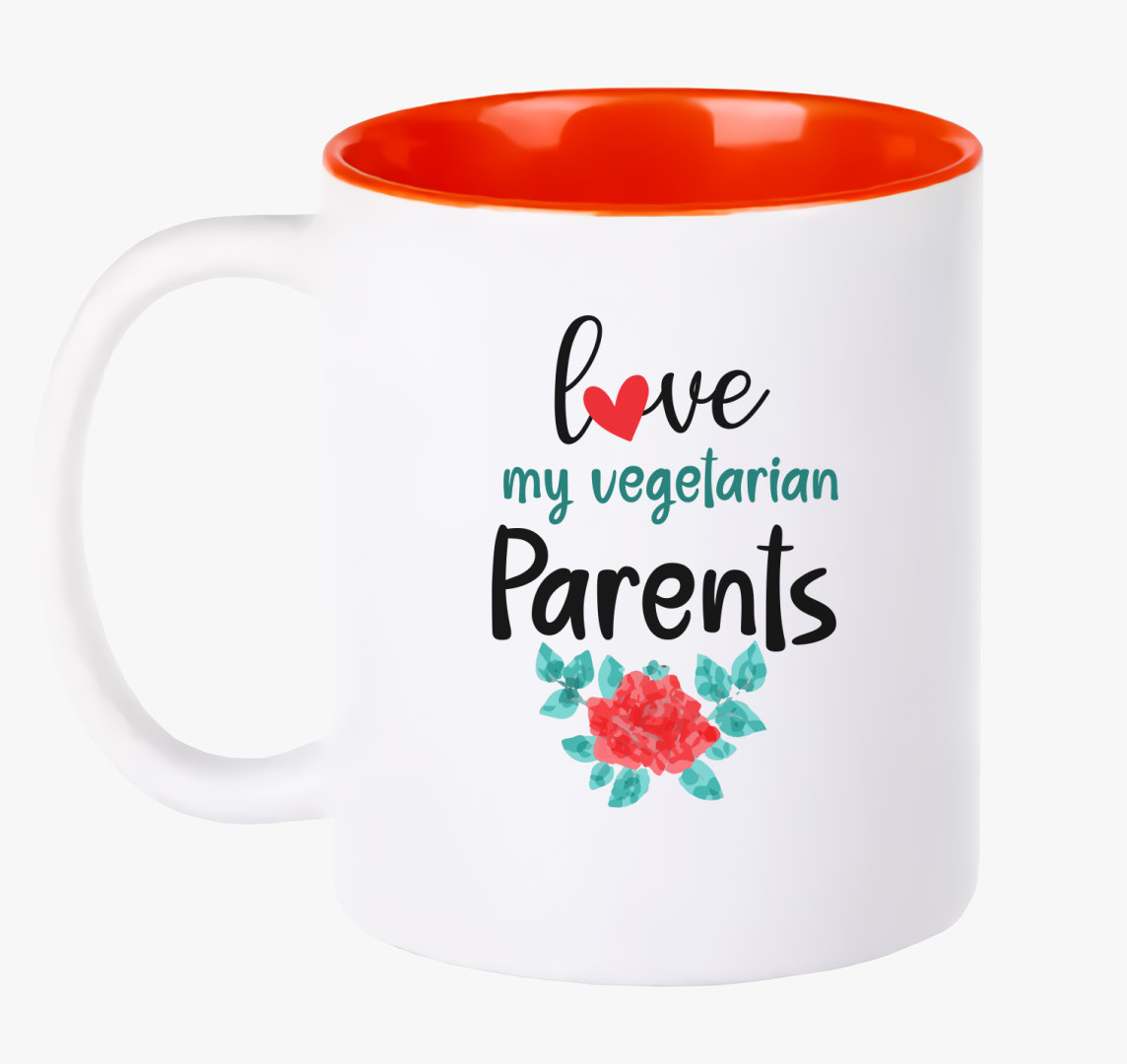 Love my Vegetarian Parents bögre — Piros