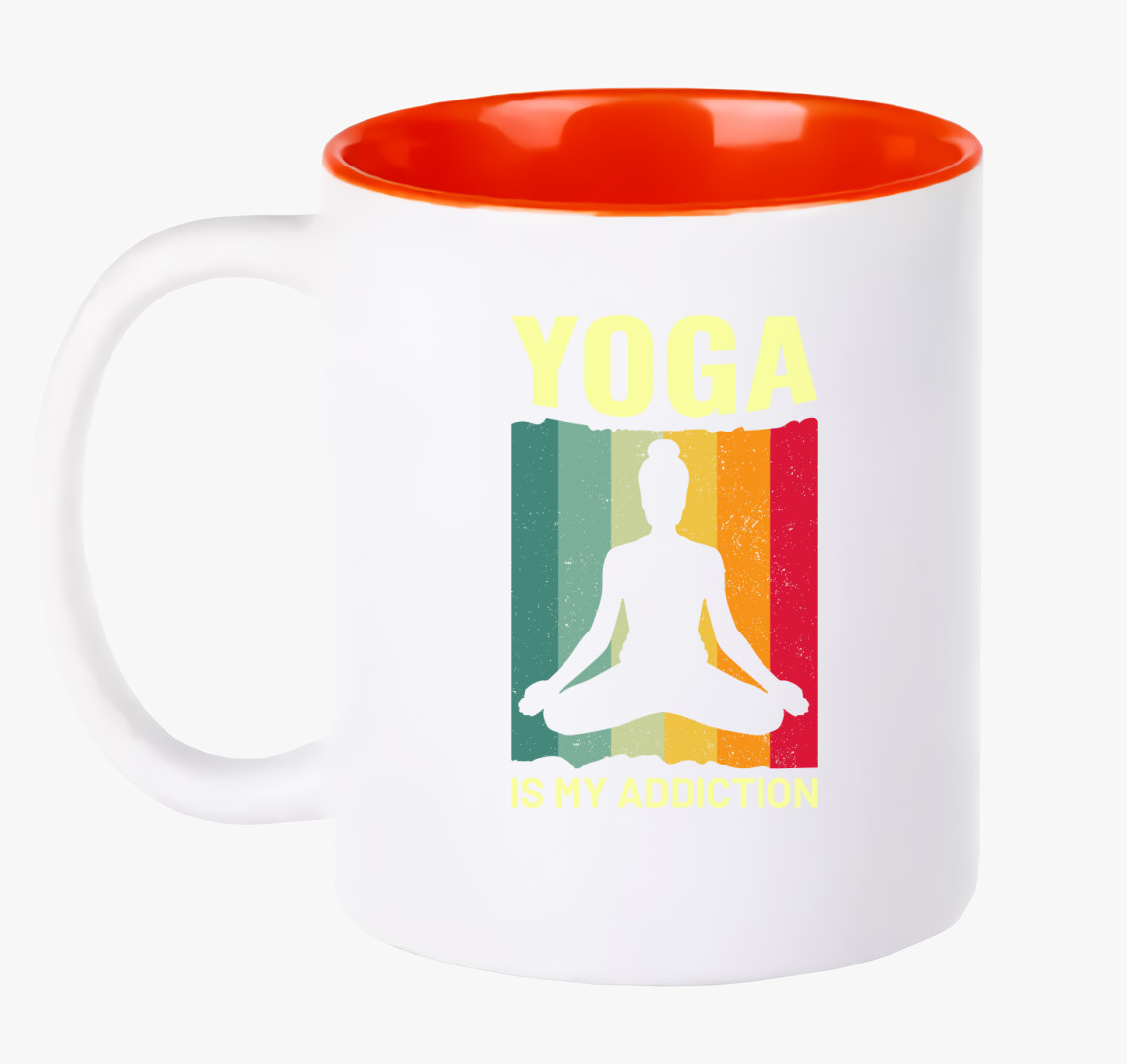 Yoga is my addiction bögre — Piros