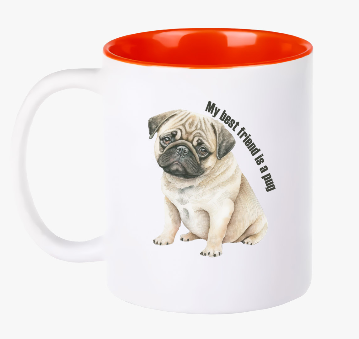 My best friend is a pug bögre — Piros
