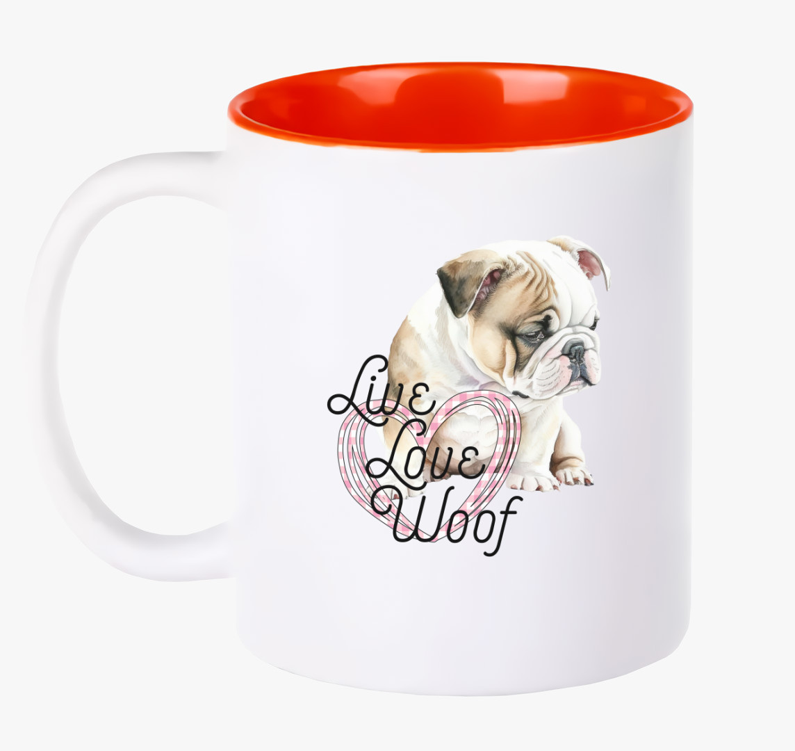 Angol bulldog Woof bögre — Piros