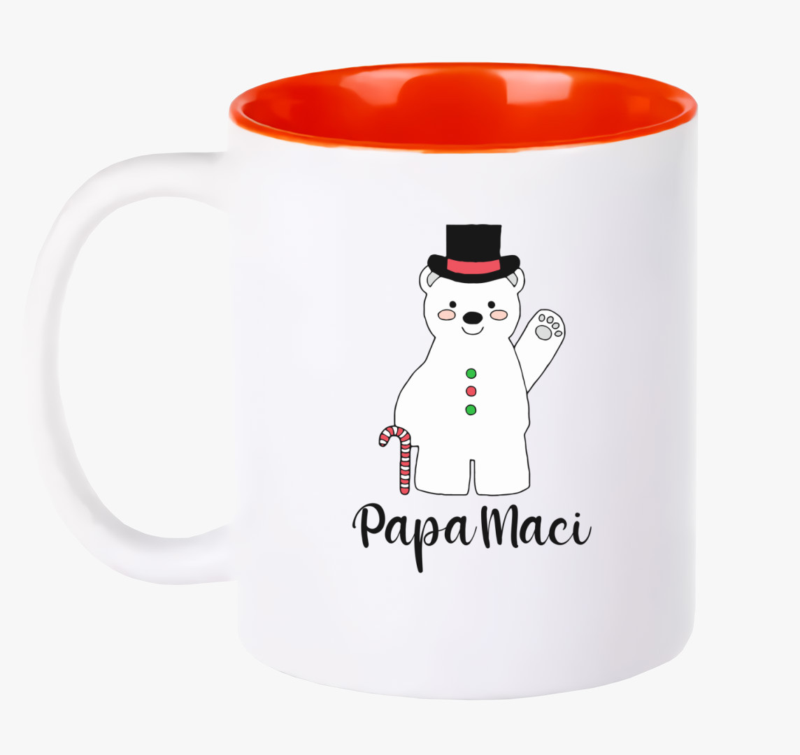 Papa maci karácsonyi bögre — Piros