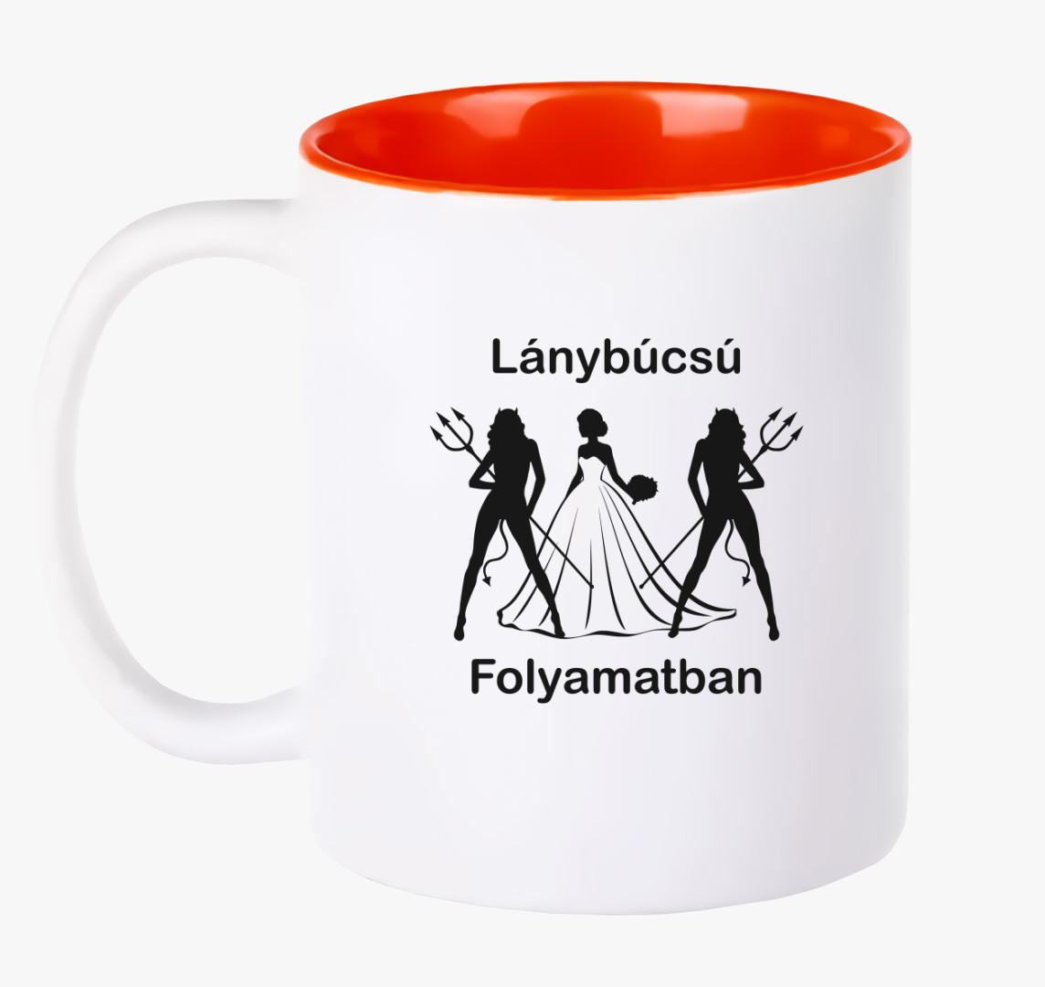 Lánybúcsú folyamatban menyasszony ördög póló — Piros