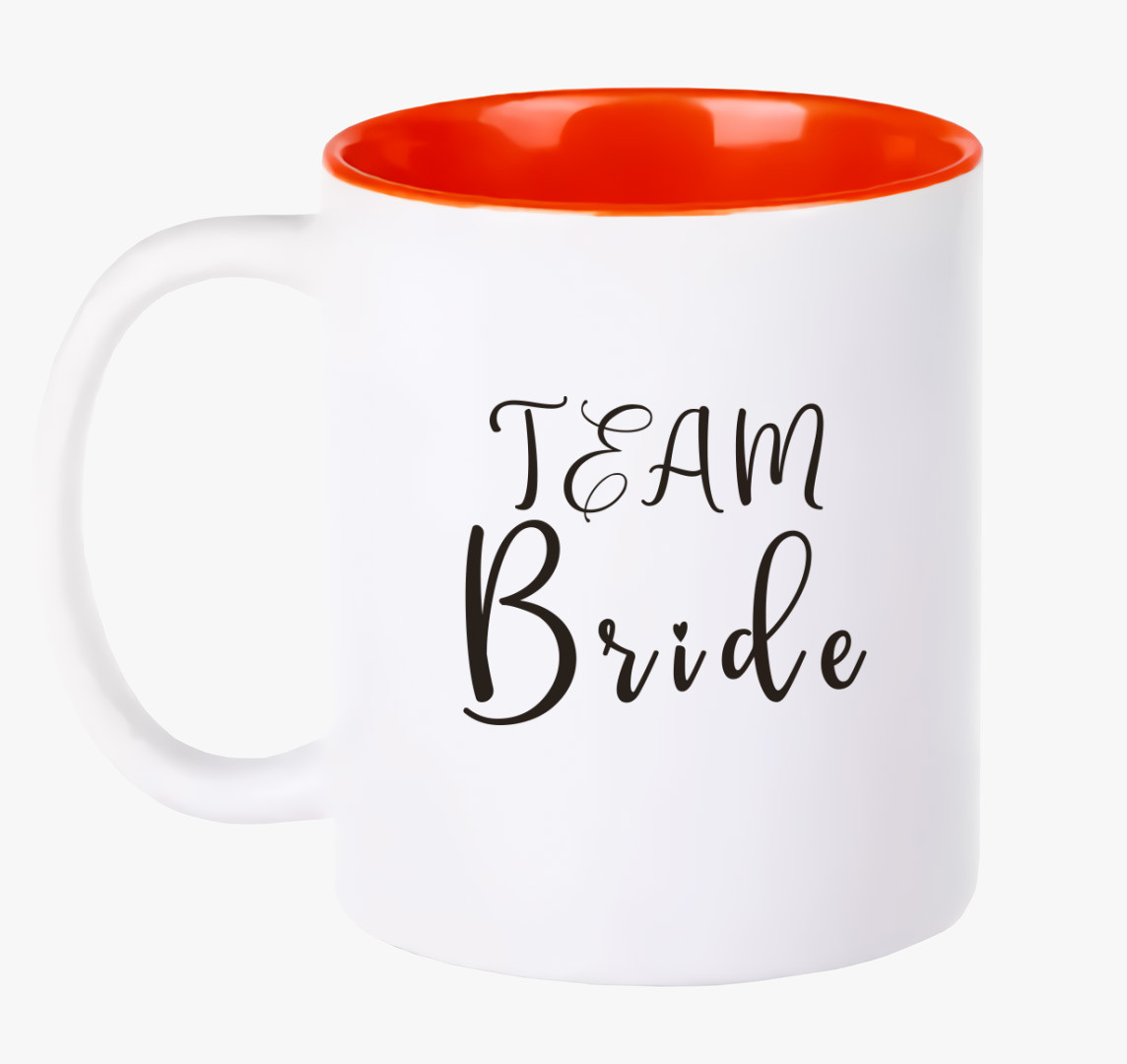 TEAM Bride fekete bögre — Piros