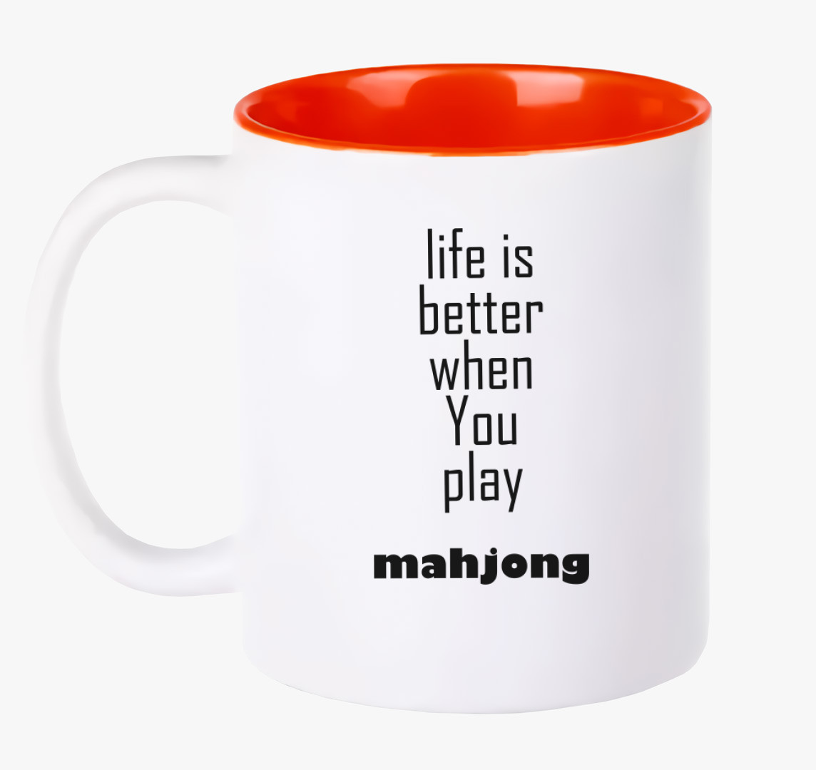 Mahjong bögre — Piros