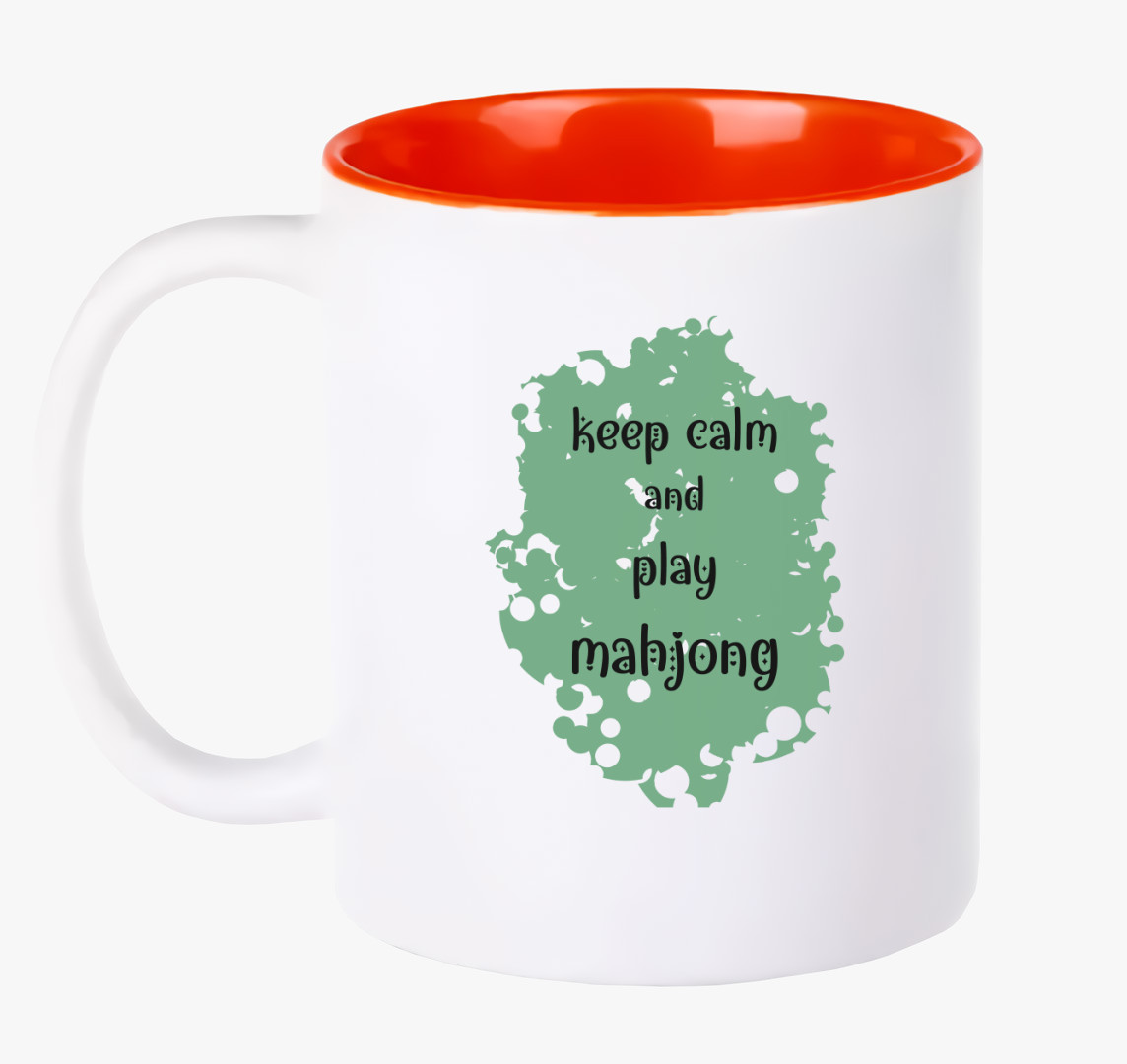 Keep calm mahjong bögre — Piros