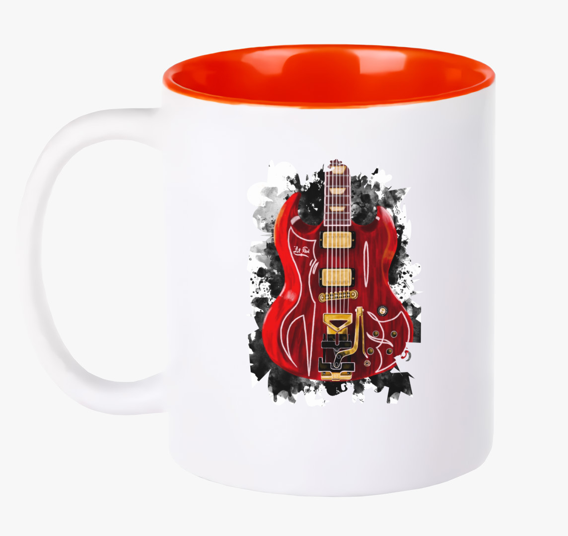 Billy Gibbons Lil Red gitár bögre — Piros