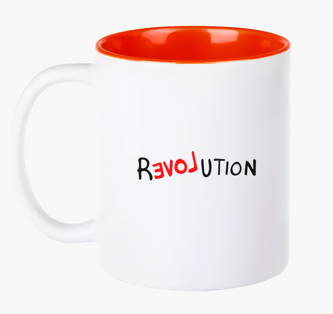 Revolution feliratú bögre — Piros
