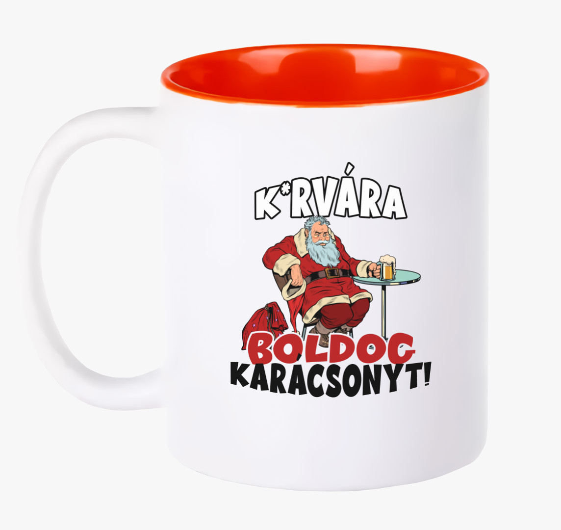 K*rvára boldog karácsonyt bögre — Piros
