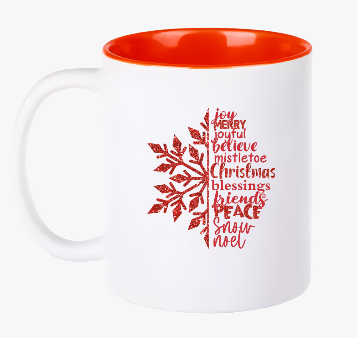 Xmas snowflake bögre — Piros
