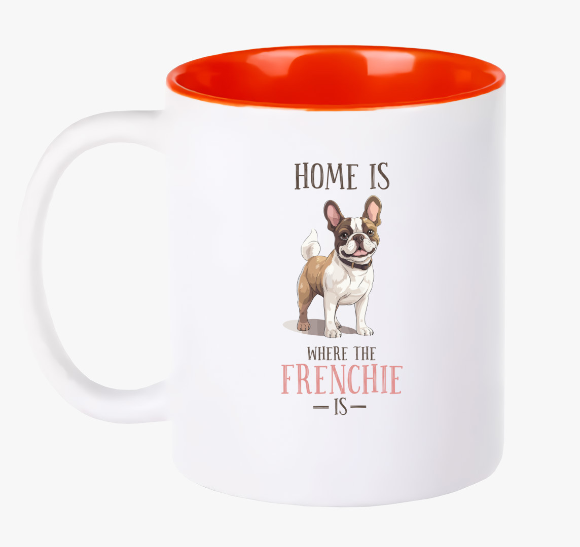 Frenchie home bögre — Piros