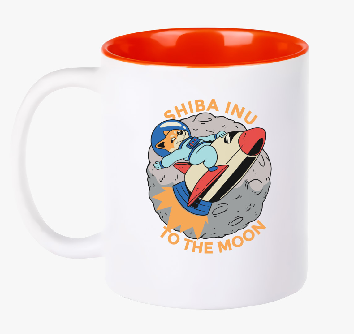 Shiba inut a holdra bögre — Piros