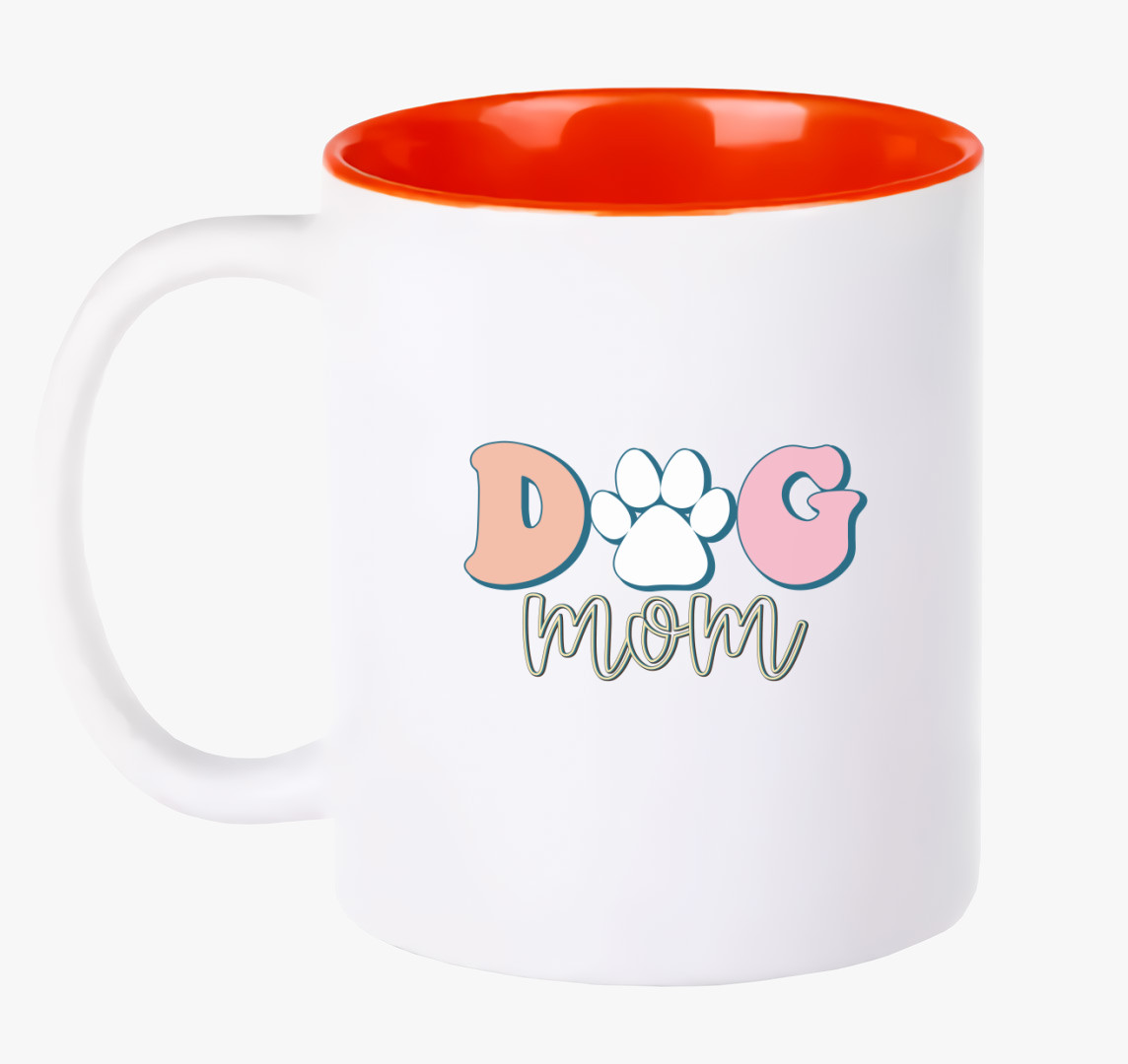 Dog Mom pasztell bögre — Piros