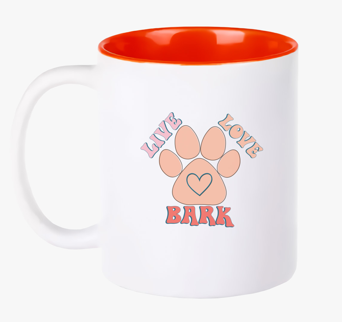 Live Love Bark bögre — Piros
