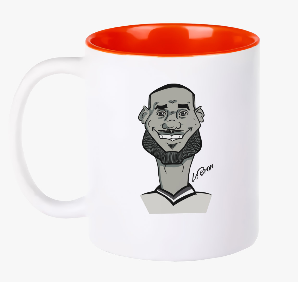 LeBron caricature bögre — Piros