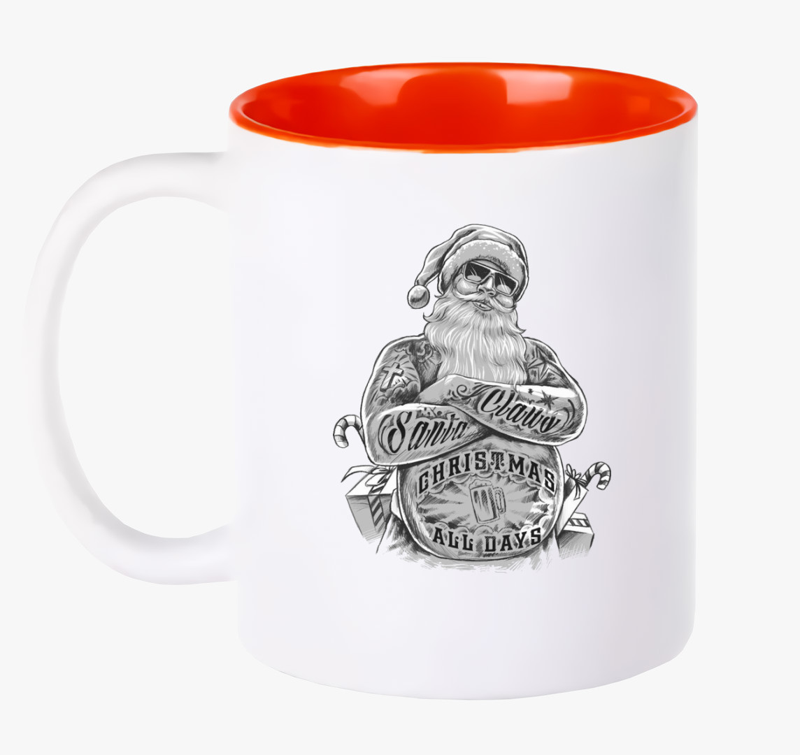 Badass Santa bögre — Piros