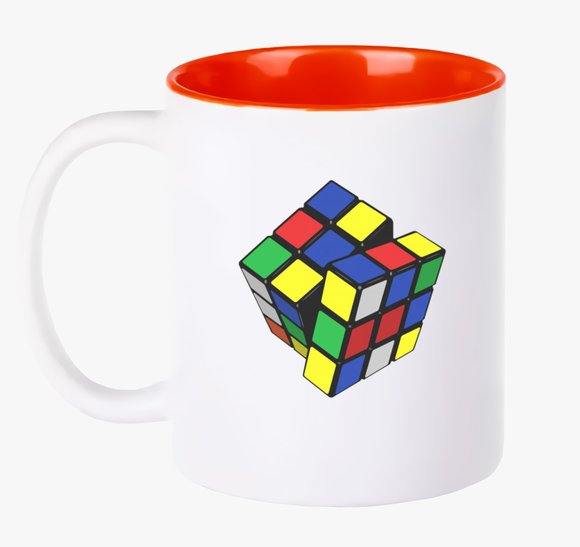 Rubik kockás bögre — Piros