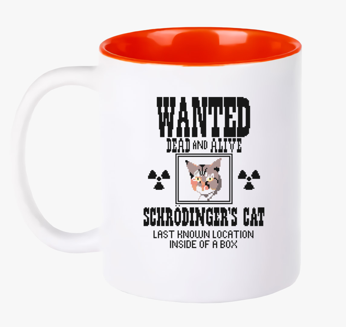 Schrödinger Macskája bögre — Piros