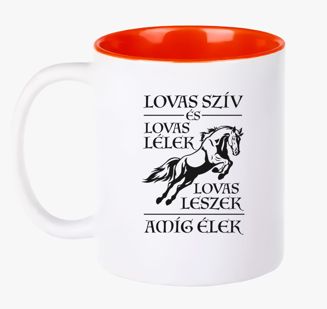 Lovas szív, lovas lélek bögre — Piros