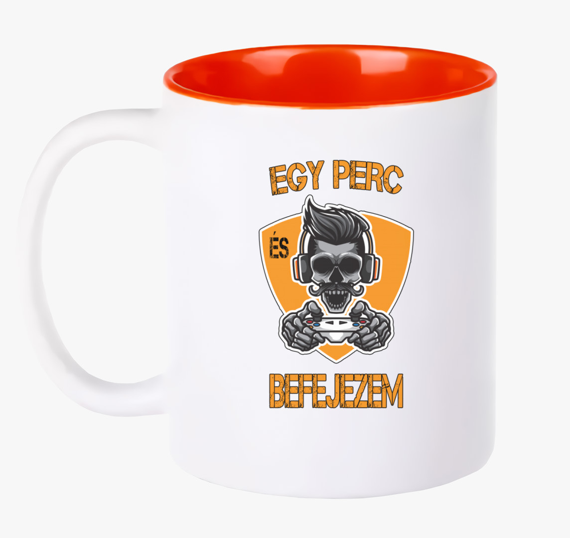 Egy perc és befejezem - Gamer bögre — Piros