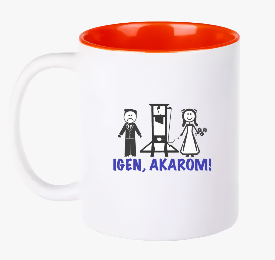 Igen, akarom bögre (női/férfi változatban!)  — Piros
