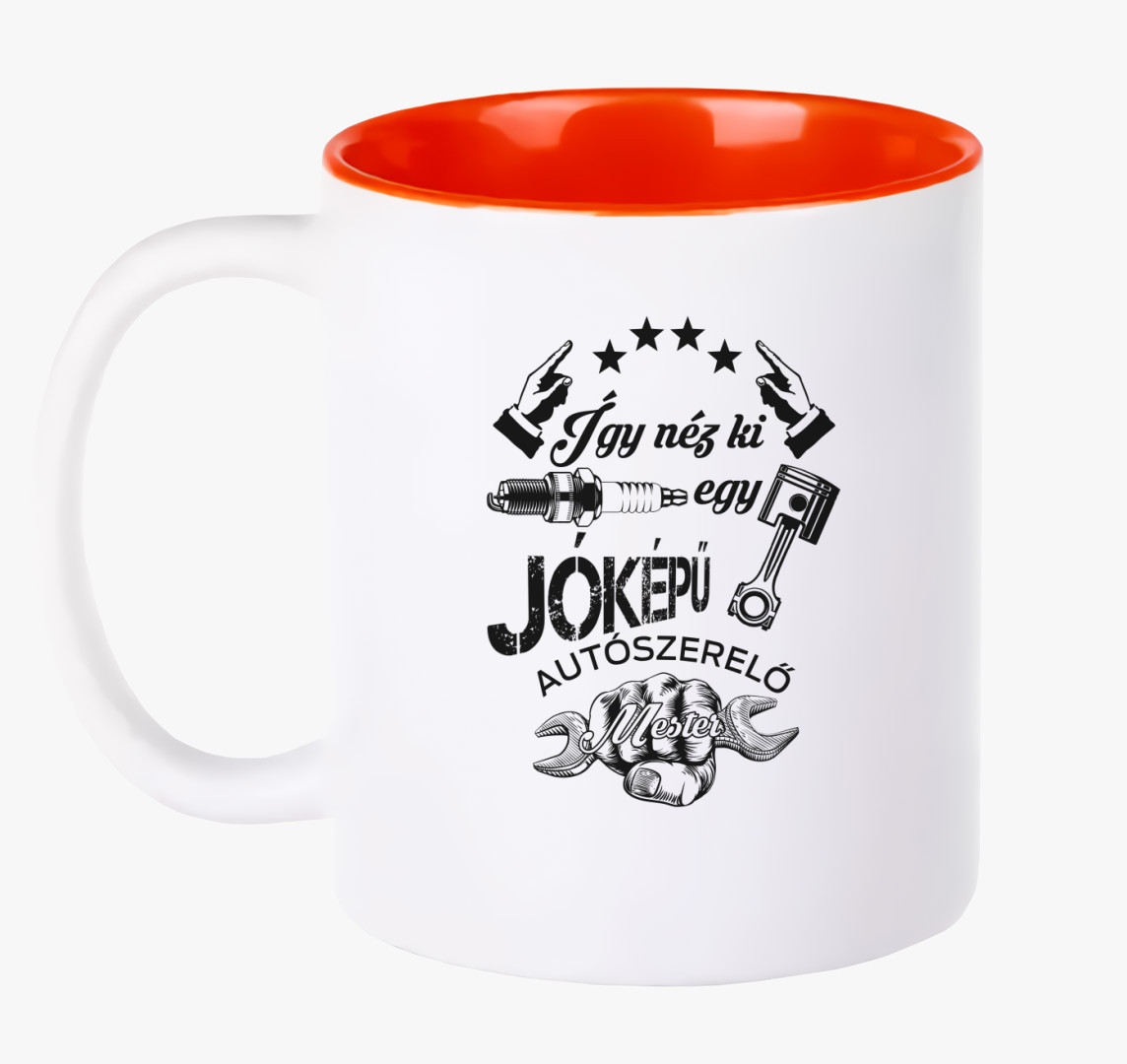 Egy jóképű autószerelős bögre — Piros